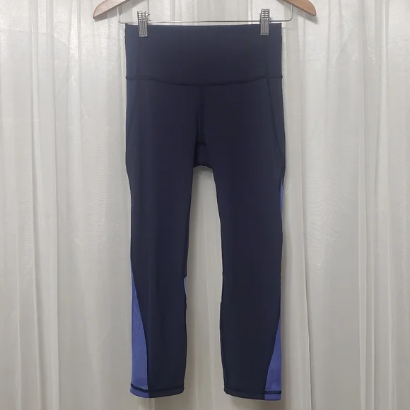 Lululemon Sz 4 Mix & Mesh 21" Leggings in Midnight - Picture 4 of 16